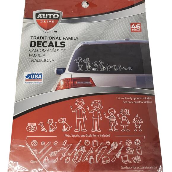Traditional Family Car Decals For Vehicle 45 Decals Stick Figure Decals Auto - Picture 1 of 13